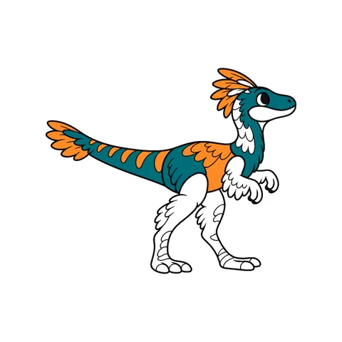 Raptor drawing, half colored