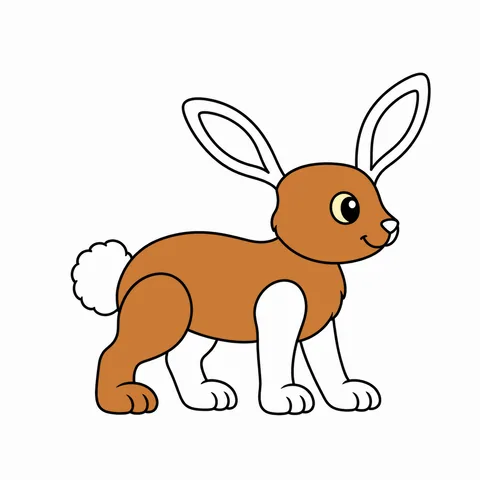Rabbit drawing, half colored