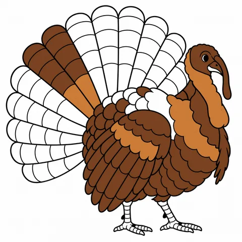 Turkey drawing, half colored