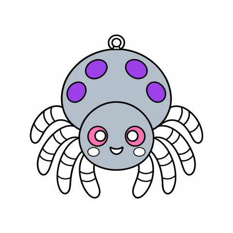 Spider drawing, half colored