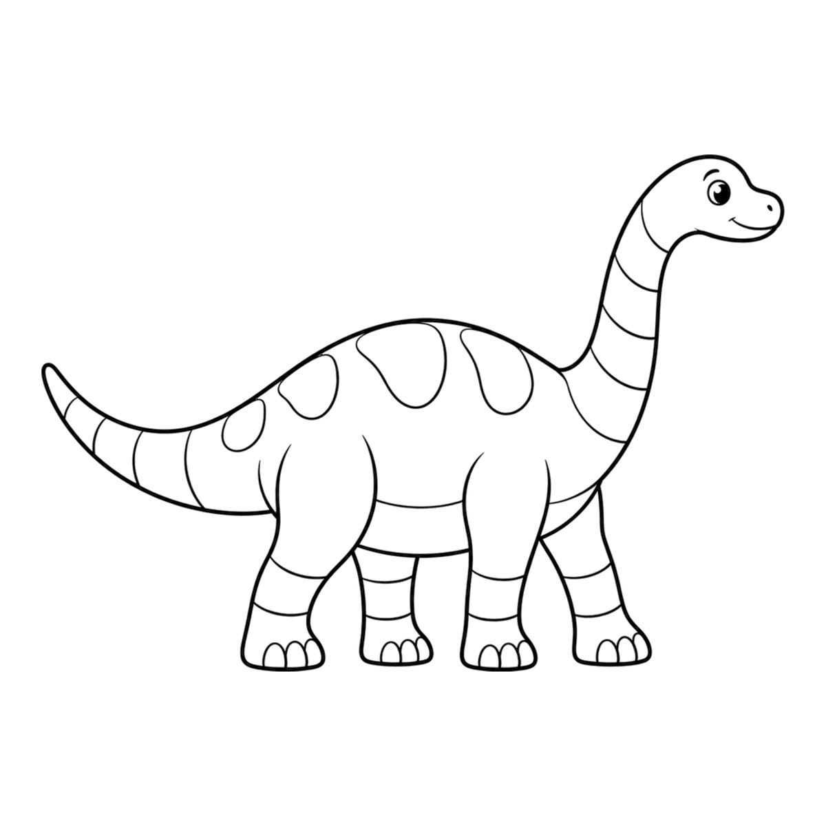 Brontosaurus coloring page: a gentle long-necked dinosaur, ready to color