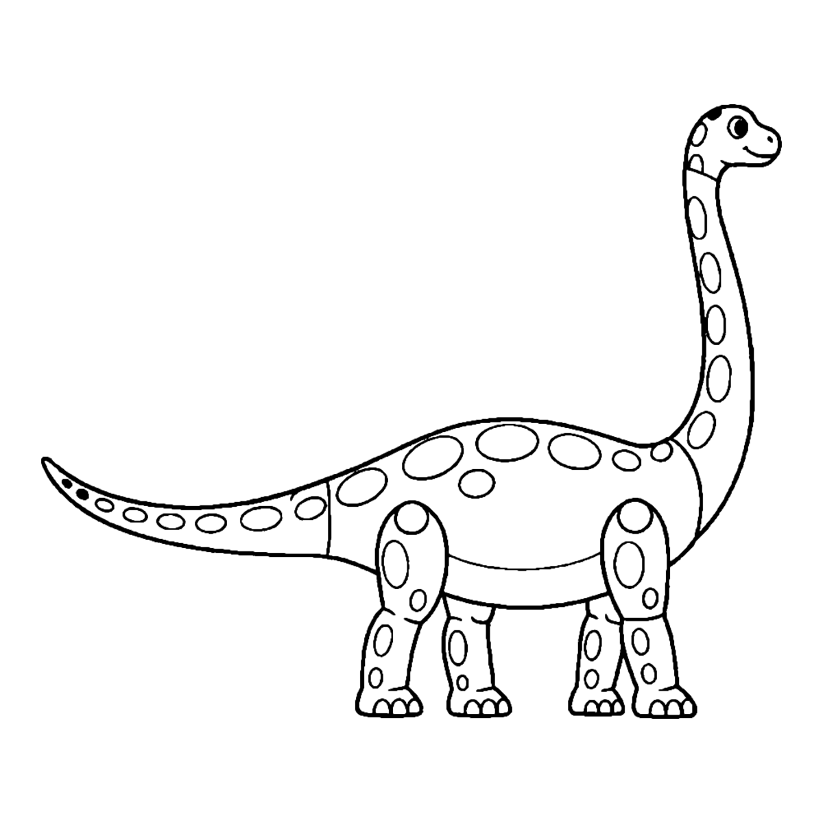 Diplodocus coloring page: a friendly diplodocus, ready to color