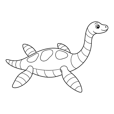Saurus Paper Plesiosaur coloring page that comes alive