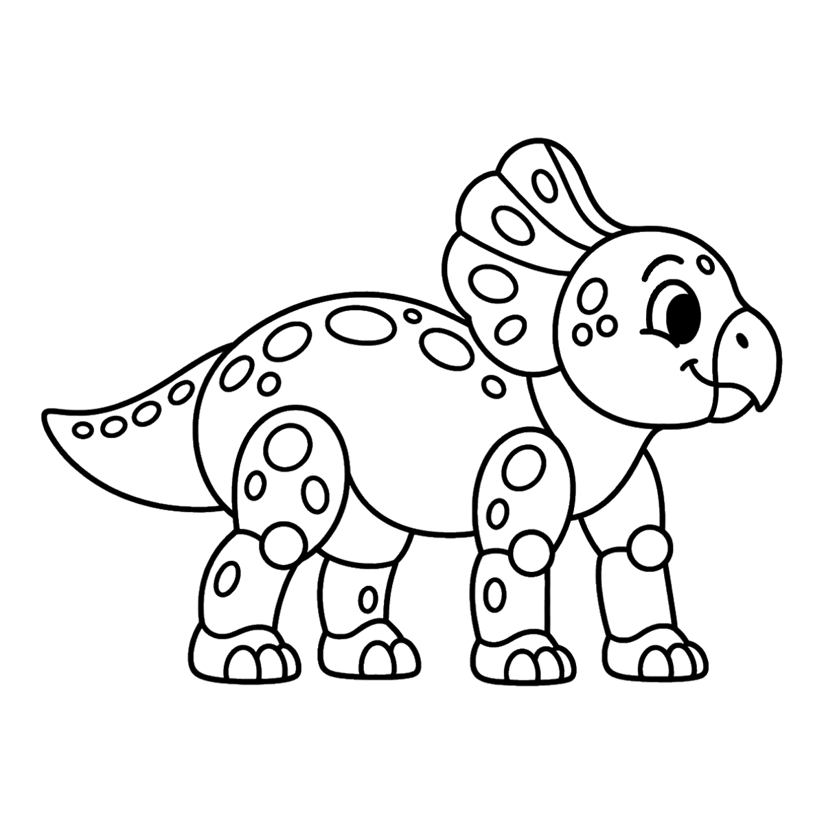 Protoceratops coloring page: a friendly protoceratops, ready to color