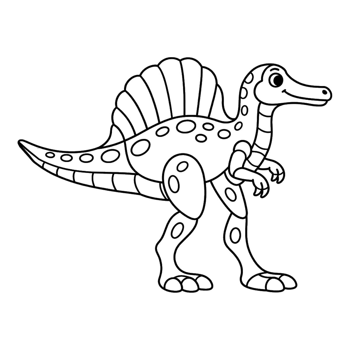 Spinosaurus coloring page: a friendly spinosaurus, ready to color