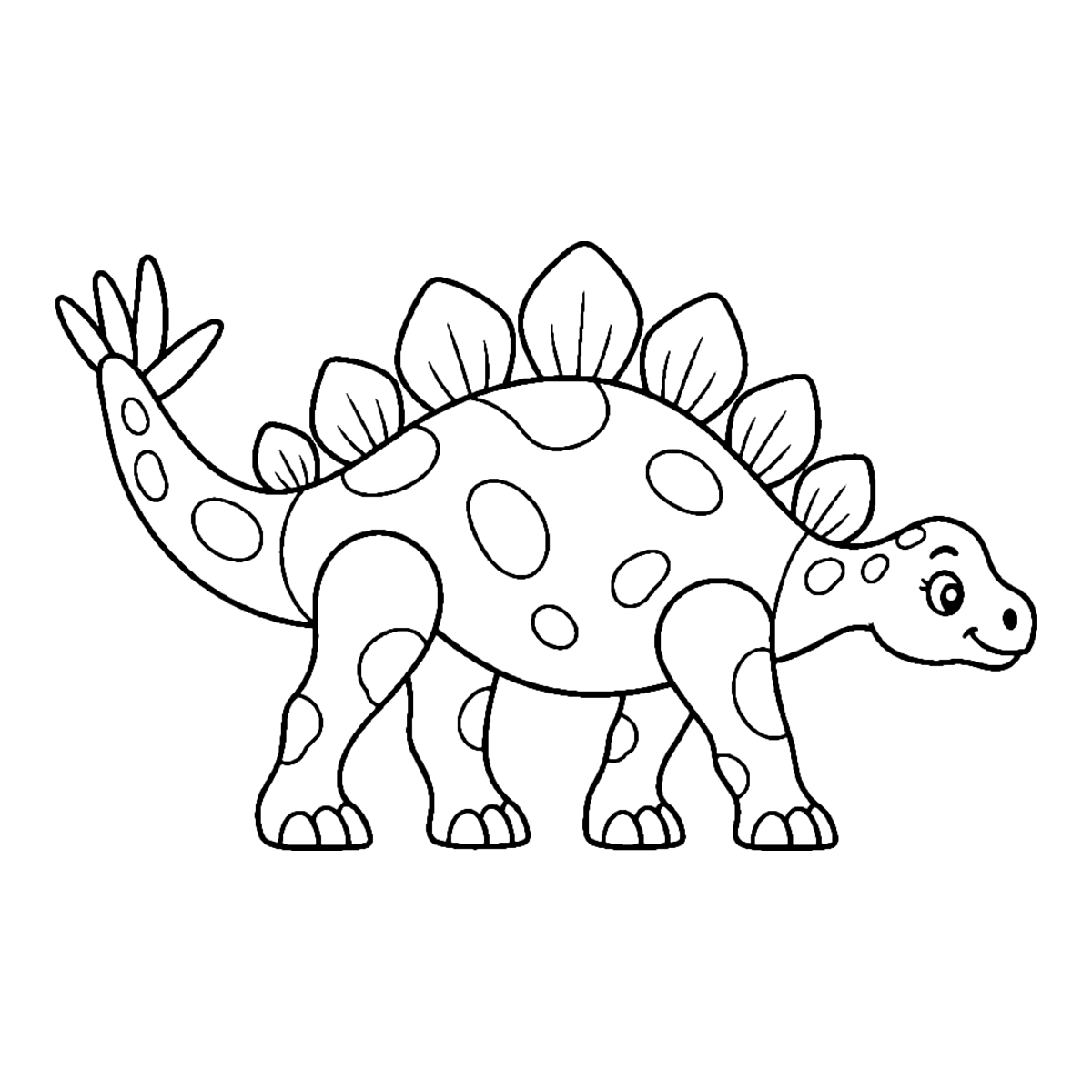 Stegosaurus coloring page: a gentle stegosaurus with back plates, ready to color