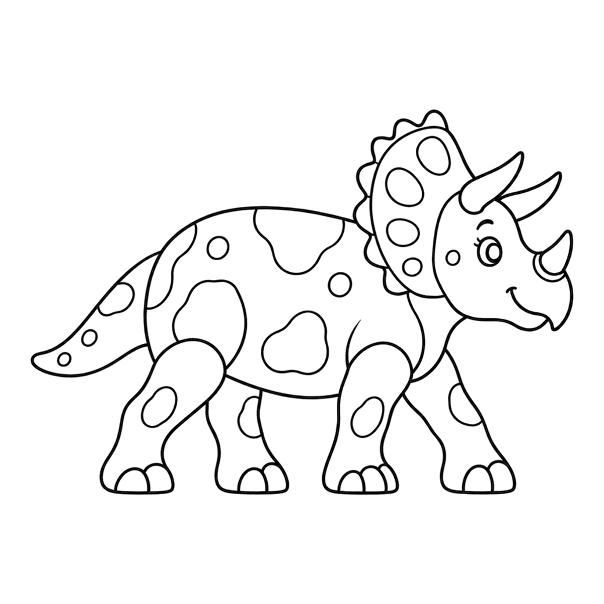 Triceratops coloring page: a friendly triceratops, ready to color