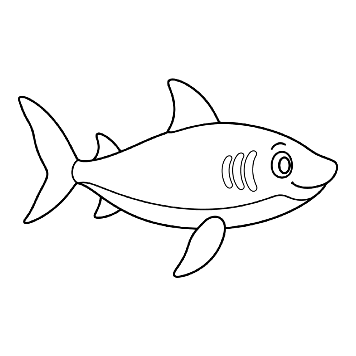 Reef shark coloring page: a friendly reef shark, ready to color