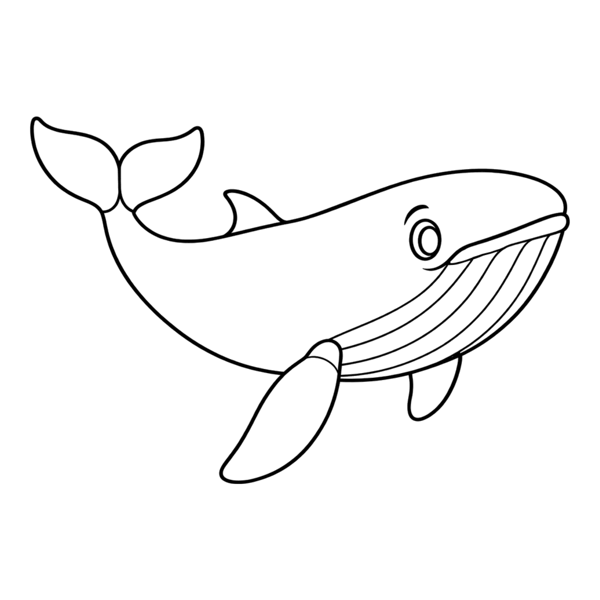 Whale coloring page: a big, gentle whale, ready to color